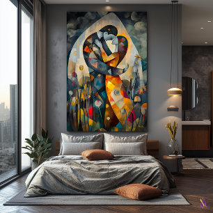 Modern Cubist Vision of The Kiss Canvas Print