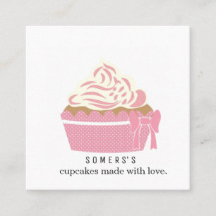 Modern Cupcake Baker Bakery Chef Catering Square Business Card