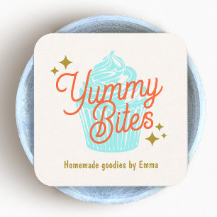 Modern Cupcake Baker Square Business Card