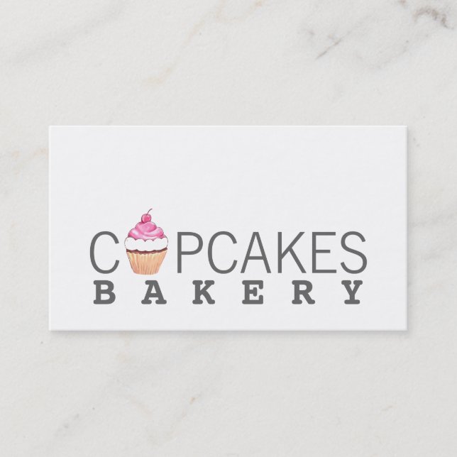 Modern Cupcake Bakery Business Card (Front)
