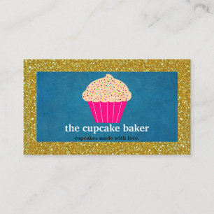 Modern Cupcake Bakery Pastry Chef Catering Border Business Card