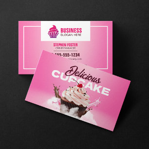 Modern Cupcake Bakery Shop Pastry Dessert Cake Business Card