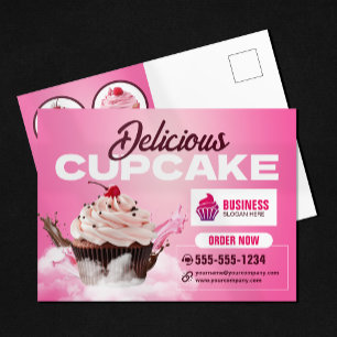 Modern Cupcake Bakery Shop Pastry Dessert Cake Postcard