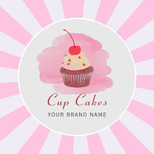 Modern cupcake business script Typography Sticker