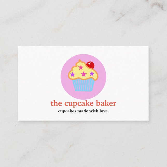 Modern Cupcake Logo Bakery Chef Catering Business Card (Front)
