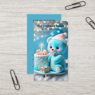 Modern Cupcake Logo Bakery Chef Catering Confetti Business Card