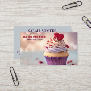 Modern Cupcake Logo Bakery Chef Catering Confetti Business Card