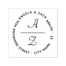 Modern Curly Script Couple Initial Return Address