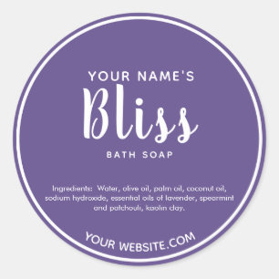Modern Cursive Handmade Soap Labels Round Custom