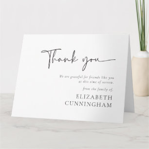 Modern Cursive Script Modern Elegant Chic Memorial Card