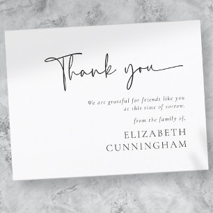 Modern Cursive Script Modern Elegant Chic Memorial Postcard