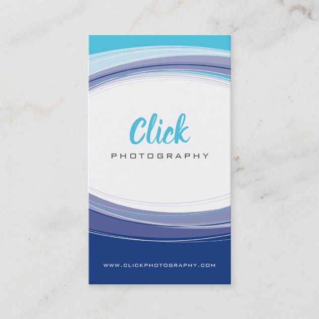 MODERN CURVE DESIGN minimal aqua navy blue grey Business Card (Front)