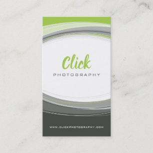MODERN CURVE DESIGN minimal lime green grey Business Card