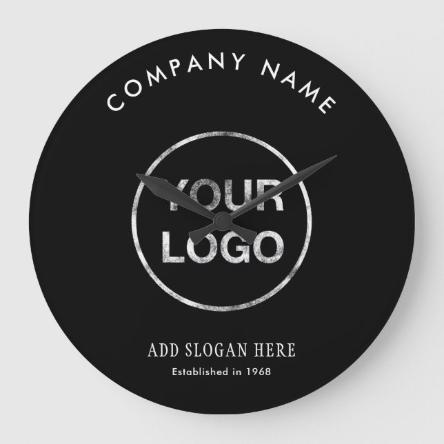 Modern Curve Logo Design Company Large Clock (Front)