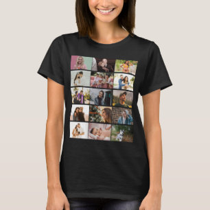 Modern Custom 12 Photo Collage Family Personalised T-Shirt