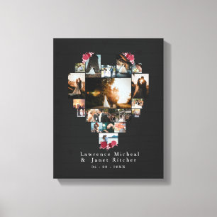 Modern custom 18 heart Shaped pictures gifts Canva Canvas Print