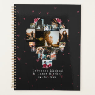 Modern Custom 18 Photo Heart Shaped for her him Planner