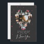 Modern Custom 18 Photo Heart Shaped for her Holiday Card<br><div class="desc">Minimalist Simple Modern Burgendy Red custom personalised heart Shaped 18 photo collage Design with beautiful heart dropping background theme printable artwork, DESIGN TIPS: Customise further to alter text size or font. To order without text, you can also delete the text and the Love Message >>>>> Same theme designs link here:...</div>