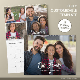 Modern Custom 2027 Family Photo Calendar