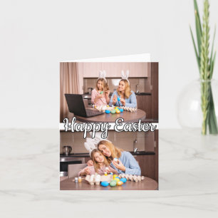 Modern Custom 2-photo Family Easter Holiday Card