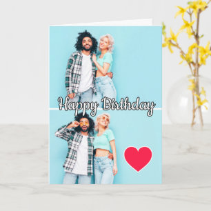 Modern Custom 2-photos Template Happy Birthday