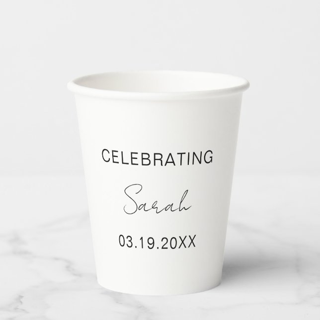 Modern Custom 30th Birthday Party Funny Gifts Paper Cups (Front)