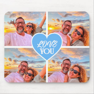 Modern Custom 4-photo Template Collage Mouse Mat