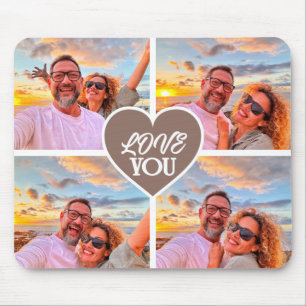 Modern Custom 4-photo Template Collage Mouse Mat