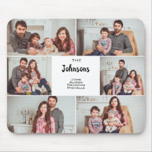 Modern Custom 6 Family Photo Collage Mouse Mat