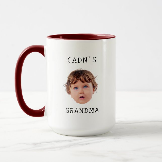 Modern Custom Baby Face Gift for Mum Birthday Gift Mug (Left)