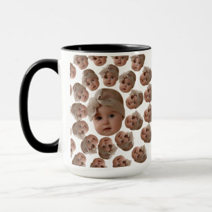 Modern Custom Baby Face Grandpa Grandma Birthday Mug