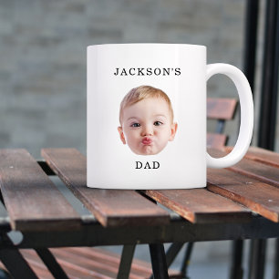Modern Custom Baby Kid Face Child Grandma-Grandpa  Two-Tone Coffee Mug