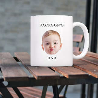 Modern Custom Baby Kid Face Child Grandma-Grandpa  Two-Tone Coffee Mug