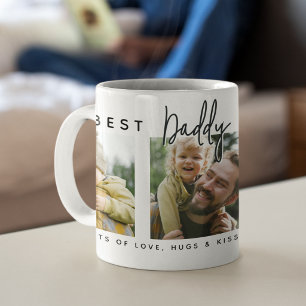 Modern Custom Best Daddy Ever 3 Photo Coffee Mug