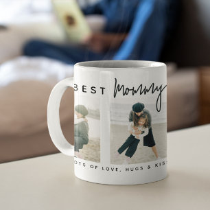 Modern Custom Best Mommy Ever   3 Photo Coffee Mug