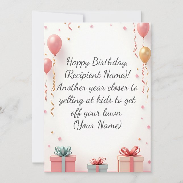 Modern Custom Birthday Card Personalised Name  (Front)