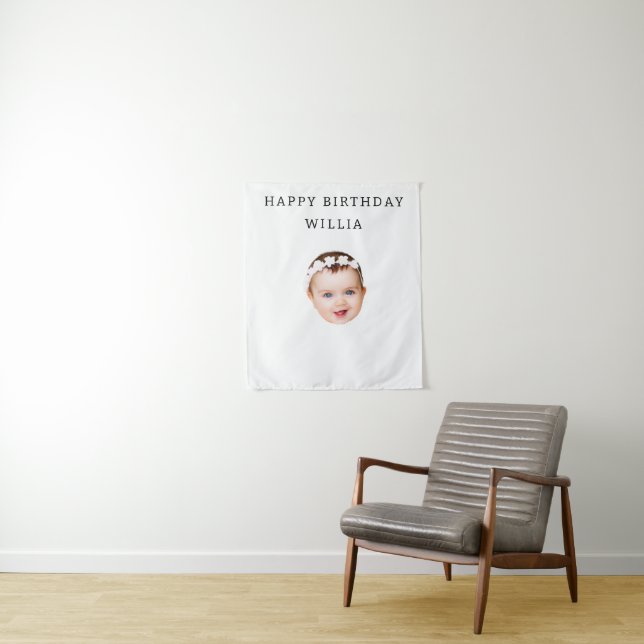 Modern Custom Birthday Personalized Party Tapestry (In Situ)