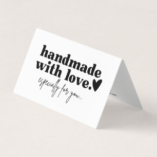 Modern Custom Black & White Handmade With Love  Business Card