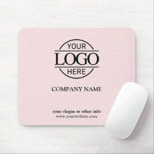 Modern Custom Blush Pink Company Business Logo Mouse Mat