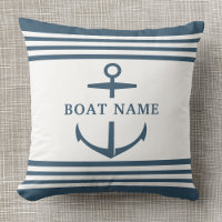 Modern Custom Boat Name Dusty Blue Anchor Nautical