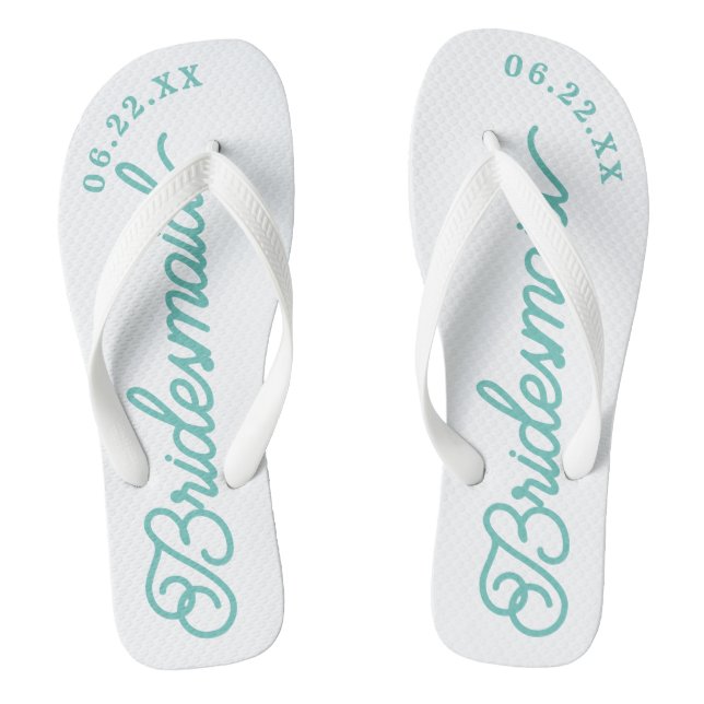 Modern Custom Bridal Party Flip Flops (Footbed)