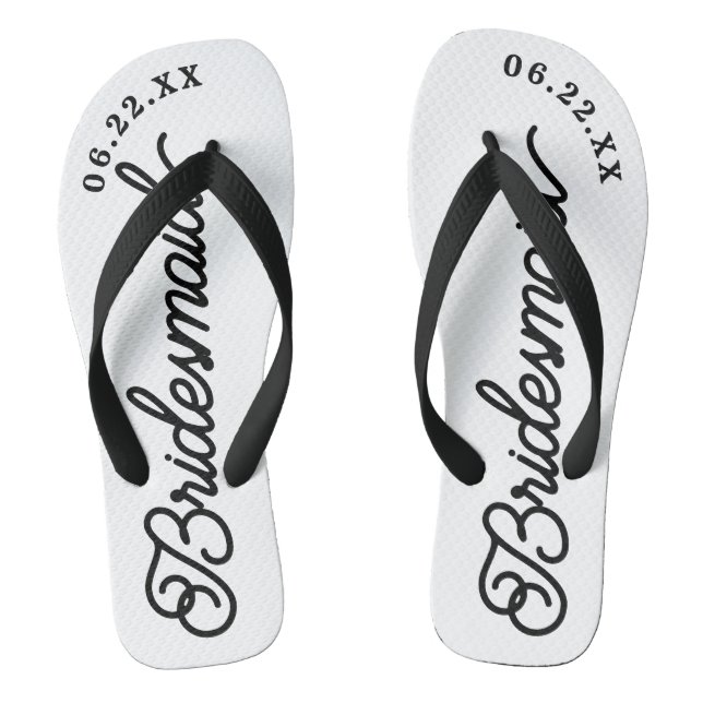 Modern Custom Bridal Party Flip Flops (Footbed)