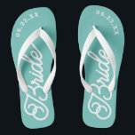 Modern Custom Bridal Wedding Colour Flip Flops<br><div class="desc">These flip flops are perfect for the soon-to-be Mrs! Customise with your wedding date and wedding colours.</div>