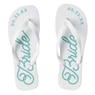 Modern Custom Bridal Wedding Colour Flip Flops