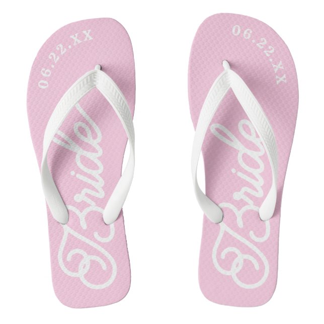 Modern Custom Bridal Wedding Colour Flip Flops (Footbed)