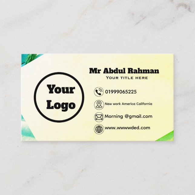 Modern Custom Business Card (Front)