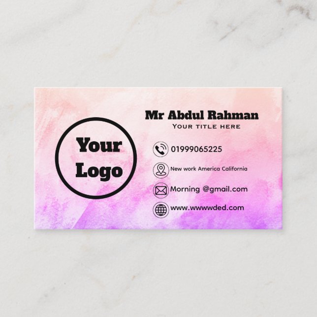 Modern Custom Business Card (Front)