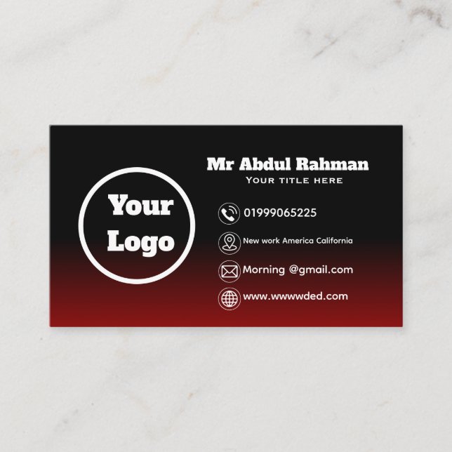 Modern Custom Business Card (Front)