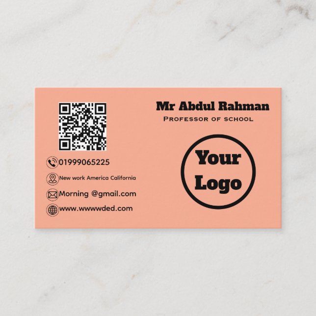 Modern Custom Business Card (Front)