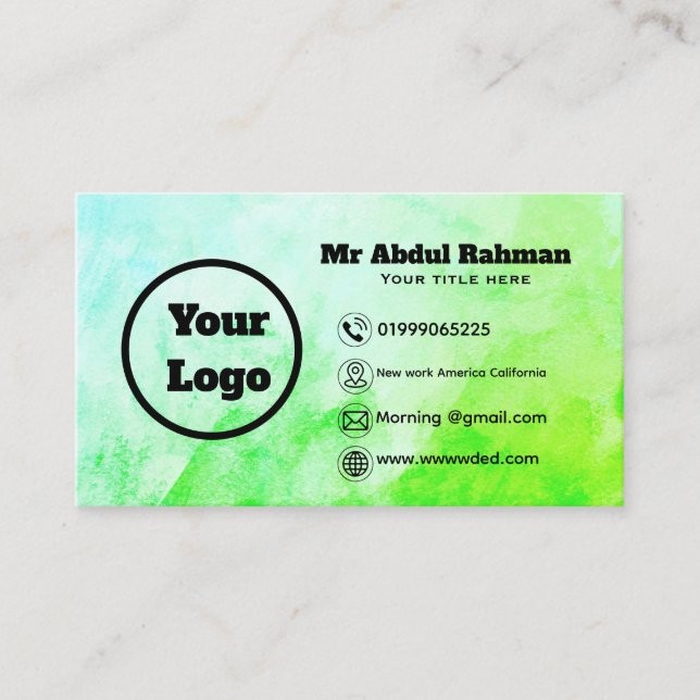 Modern Custom Business Card (Front)